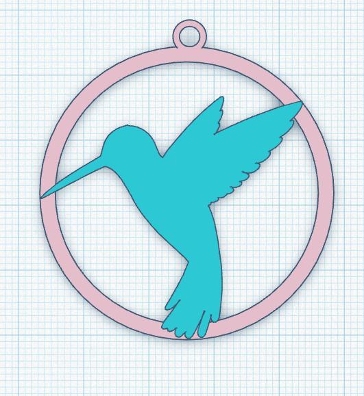 Circle Hummingbird Earring 2.stl