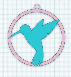 Circle Hummingbird Earring 2.stl