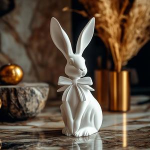 Easter Bunny with Bow – Cute Holiday Decor