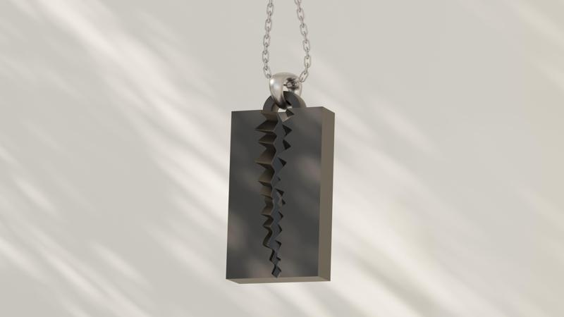 Blade Split Pendant – Razor Blade-Inspired Jewelry