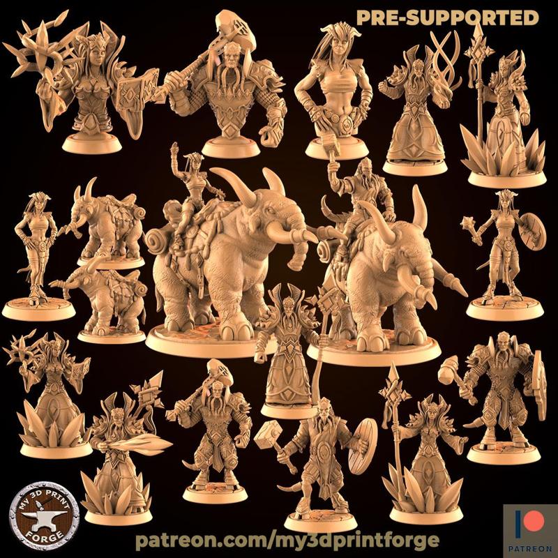 Draenei BUNDLE Nr1 (19 Unique pre-supported STLs)