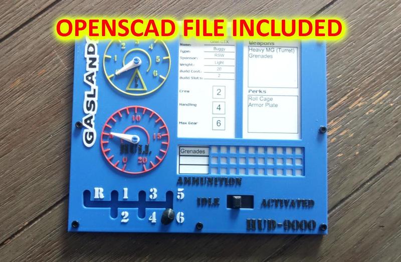 EZ Print Gaslands Dashboard with Fillable Car Data Sheet