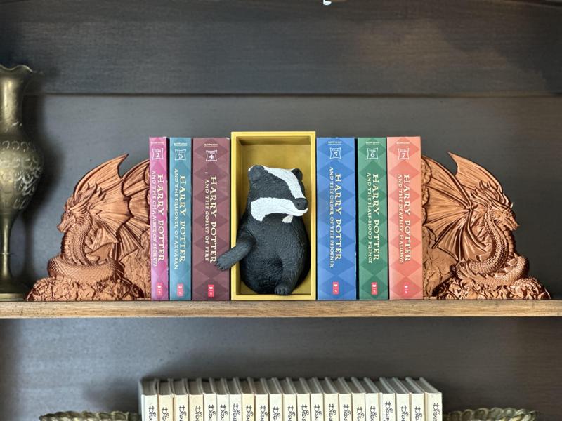 Badger Emerging- Hufflepuff Inspired Book Nook