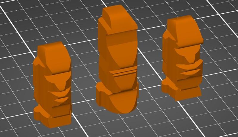 Moai Figures - 3 XYZ cuts