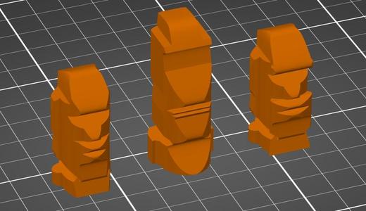Moai Figures - 3 XYZ cuts