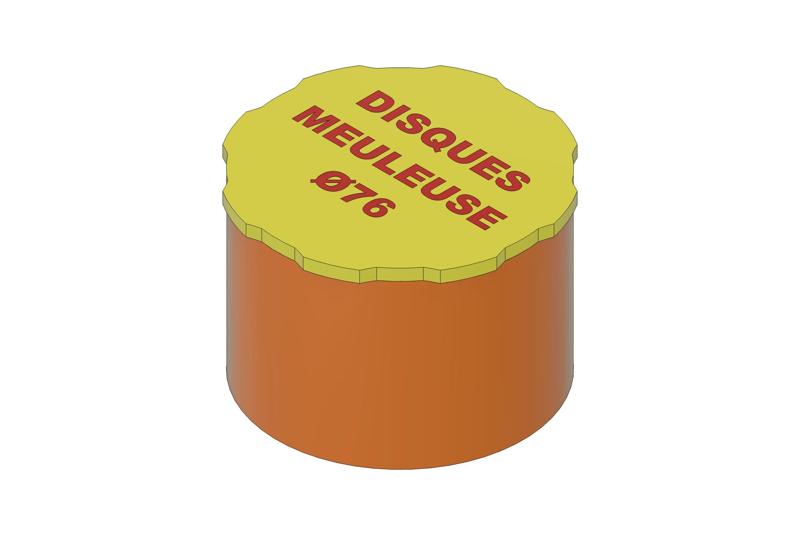 Boite pour ranger les disques de meulages de diametre 76mm (3")