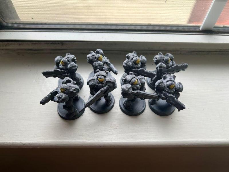 Starcraft Marine Squad with 32mm stand, ready to print, FDM 