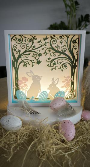 Easter Bunny Shadow Box Lamp