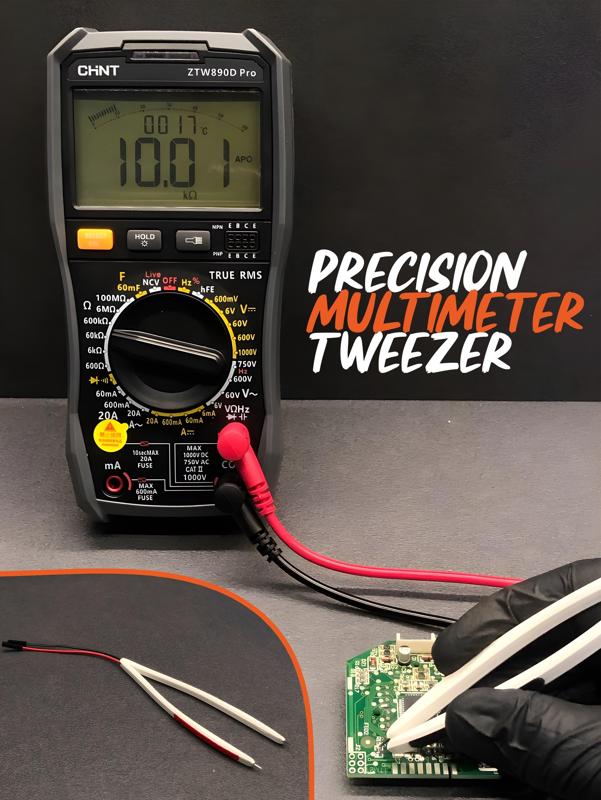 Precision Multimeter Tweezer – SMD & Small Component Testing Tool