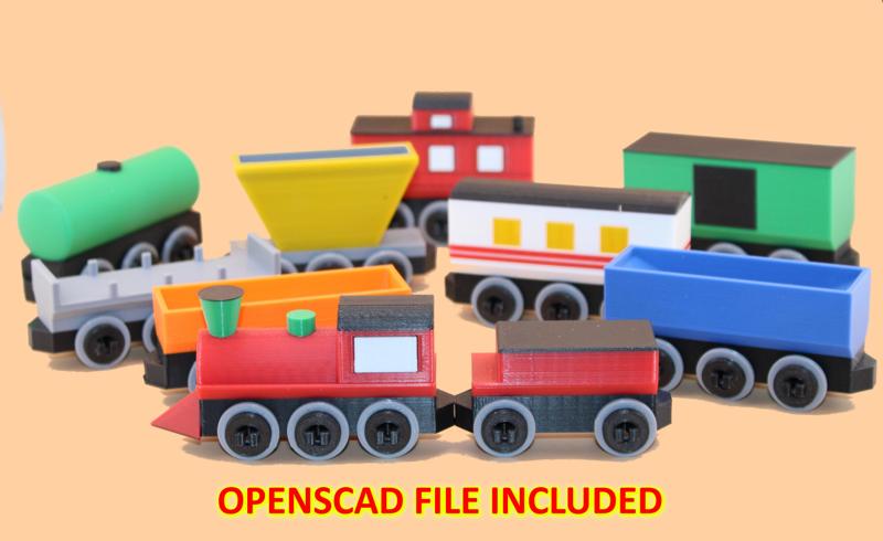 Yet Another Toy Train (EZ Print with Magnetic Connectors and Large Variety of Cars)