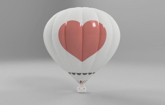 Desktop Hot Air Balloon with Heart