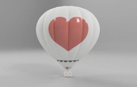 Desktop Hot Air Balloon with Heart