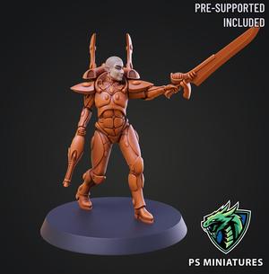 Space Elf Male Soldier Pose 4 - 8 Variants