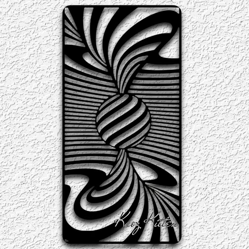 ball hourglass vortex optical illusion wall art modern home decor