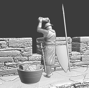 Medieval castle defender - throwing stones