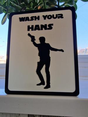 "Wash Your Hans" Star Wars Bathroom Sign