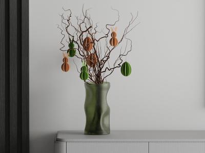 Easter Decoration Ornament Hanger Bunny and Egg