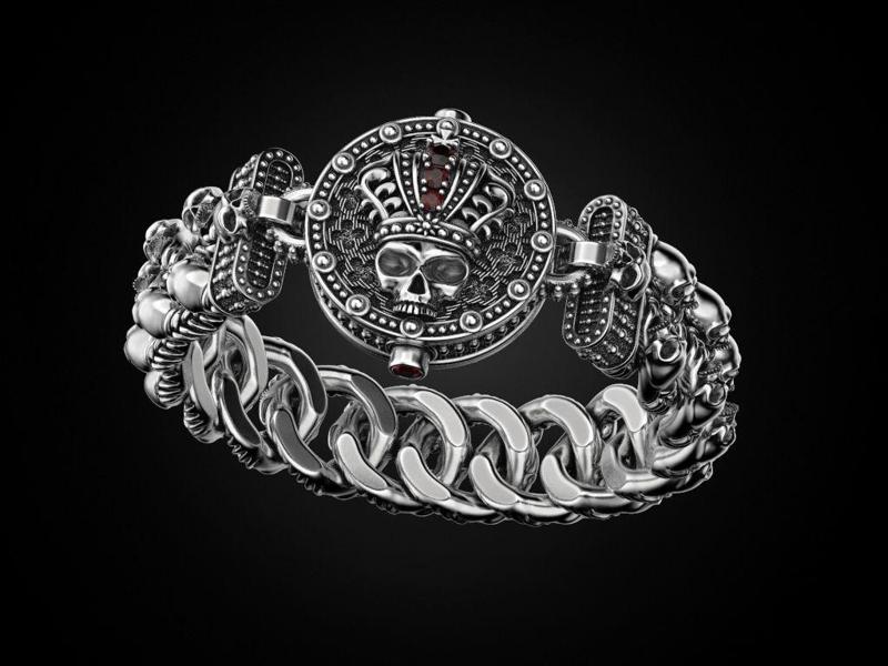 Bracelet for a real biker King skull