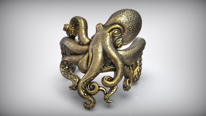 Kraken Gothic Octopus Tentacles Ring