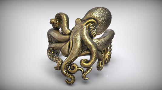 Kraken Gothic Octopus Tentacles Ring