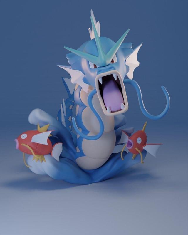 Pokemon - Gyarados and Magikarps figure