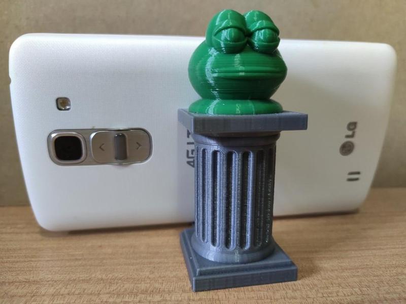 Phone Stand - Frog Bust on Pedestal (remix)