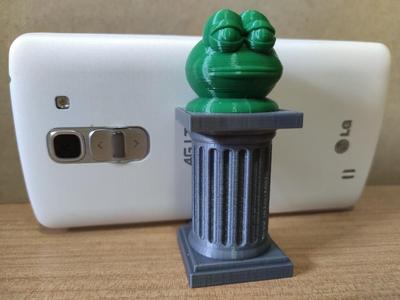 Phone Stand - Frog Bust on Pedestal (remix)