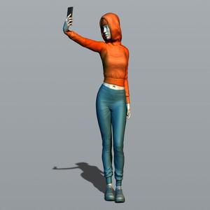 Pretty girl taking selfie