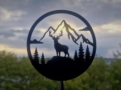 Deer with Mountains