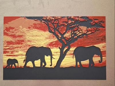 elephant in sunset 