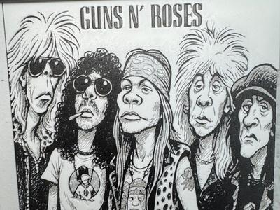 Hueforge Karikatur Guns Roses