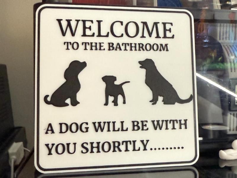 WELCOME TO THE BATHROOM - A DOG WILL BE WITH YOU 