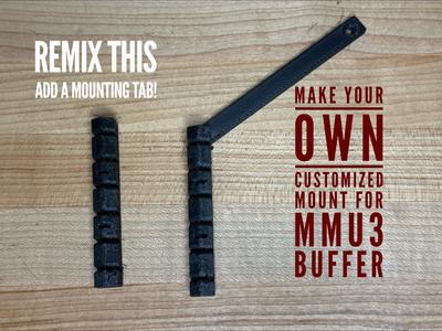 Screw on Prusa MMU3 Buffer Plate holder. STEP file included.