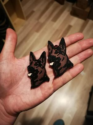 German shepherd keychain and magnet