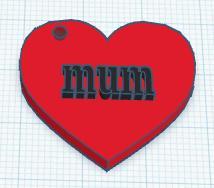 mum heart keyring