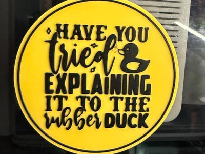 HAVE YOU TRIED EXPLAINING IT TO THE RUBBER DUCK?