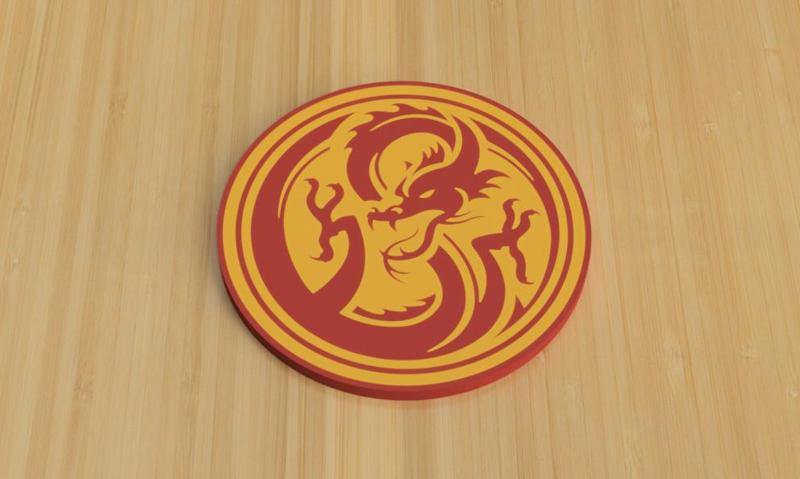 Multicolor dragon coasters and holder