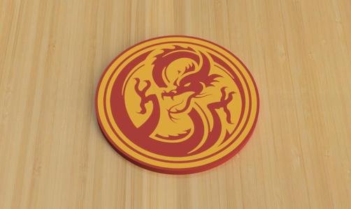 Multicolor dragon coasters and holder