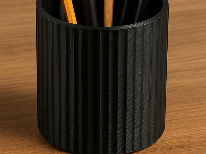 Modern Design Ribbed Pencil Holder