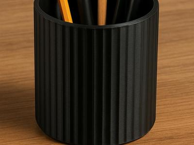 Modern Design Ribbed Pencil Holder