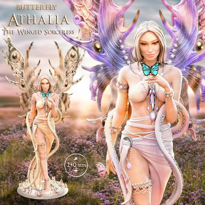 Athalia 1:12 scale+ NSFW variants, The Winged Sorceress model pre-supported