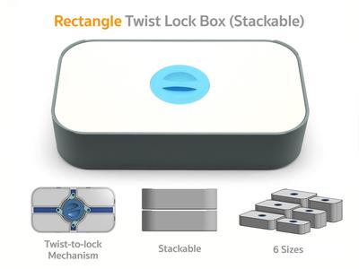 Rectangle Twist Lock Box (Stackable)