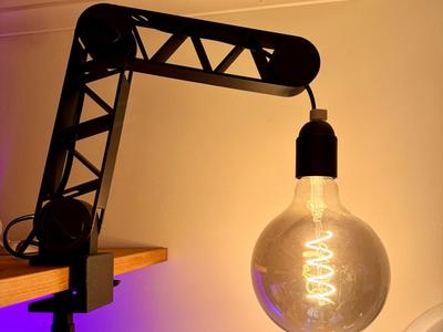 industrial shelf lamp - Clamp/Foot - Fully printed
