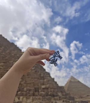Egypt Earrings - Lotus and Ha Symbols - Upper and Lower Egypt