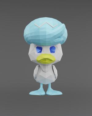 Low Poly Quaxly - Fan Art