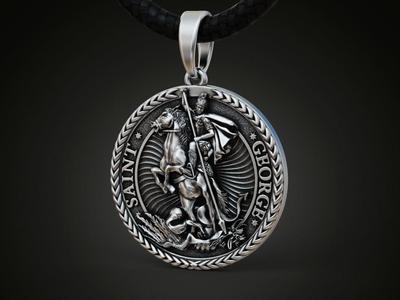 Saint George round pendant
