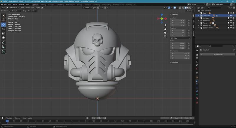 Space Knight Helmet Builder - 2024 - Blender