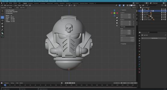 Space Knight Helmet Builder - 2024 - Blender