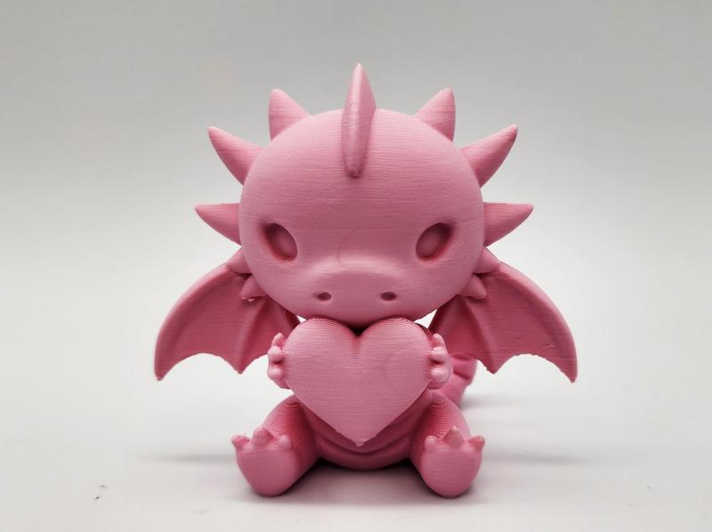 Cute Sitting Dragon with Heart Figure