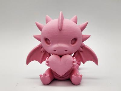 Cute Sitting Dragon with Heart Figure